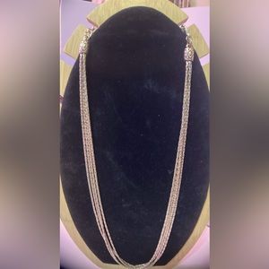 Premier Designs 4 Strand silver tone chain necklace